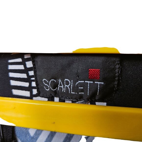 Scarlett Geometric Black & White Pattern Sleeveless Dress Size 14 - Picture 2 of 6